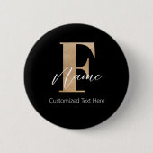 Moderne Mit Monogramm Erstklassigkeit von F & Name Button (Vorderseite)