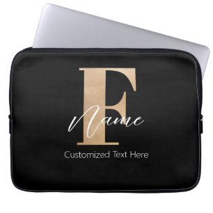Moderne Mit Monogramm Erstklassigkeit von F & Name Laptopschutzhülle