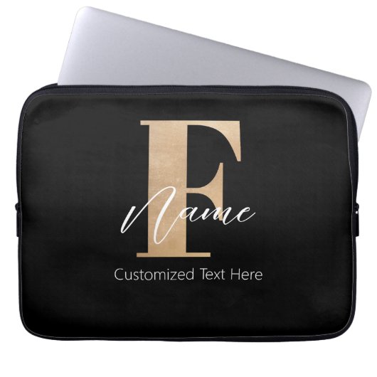 Moderne Mit Monogramm Erstklassigkeit von F & Name Laptopschutzhülle (Vorderseite)