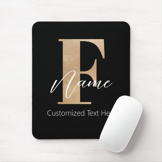 Moderne Mit Monogramm Erstklassigkeit von F & Name Mousepad (Mit Mouse)