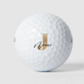 Moderne Mit Monogramm Erstklassigkeit von J & Name Golfball (Vorderseite)