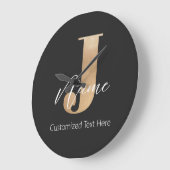 Moderne Mit Monogramm Erstklassigkeit von J & Name Große Wanduhr (Winkel)