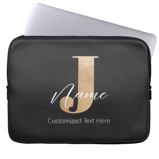 Moderne Mit Monogramm Erstklassigkeit von J & Name Laptopschutzhülle (Vorderseite)