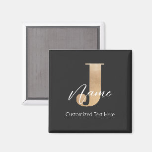 Moderne Mit Monogramm Erstklassigkeit von J & Name Magnet