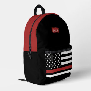 Moderne Mit Monogramm Feuerwehrflagge Bedruckter Rucksack