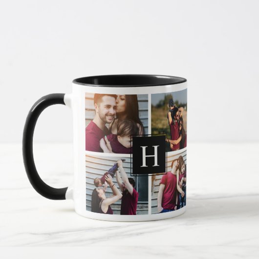 Moderne Mit Monogramm FotoCollage Tasse (Links)