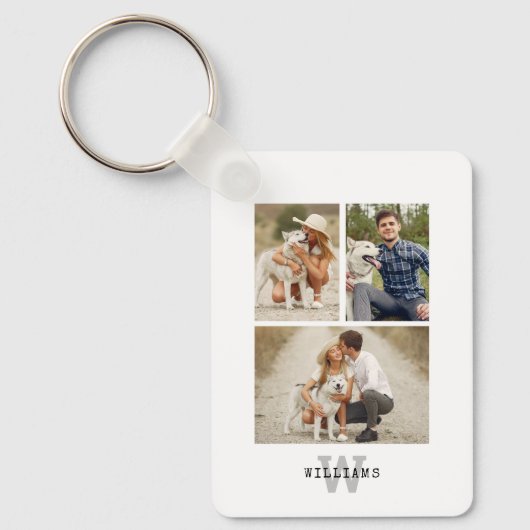 Moderne Mit Monogramm Galerie 4 Foto Schlüsselanhänger (Vorderseite)