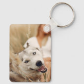 Moderne Mit Monogramm Galerie 4 Foto Schlüsselanhänger (Rückseite)