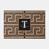 Moderne mit Monogramm Griechen-Schlangengrenze Fußmatte (Vorderseite)