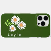 Moderne Mit Monogramm Grün- und Weißwolke Case-Mate iPhone Hülle (Rückseite (Horizontal))