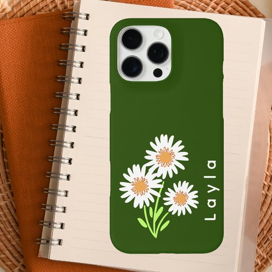 Moderne Mit Monogramm Grün- und Weißwolke Case-Mate iPhone Hülle