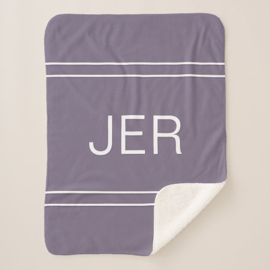 Moderne Mit Monogramm Individuelle Initials Trendy Sherpadecke (Vorderseite)