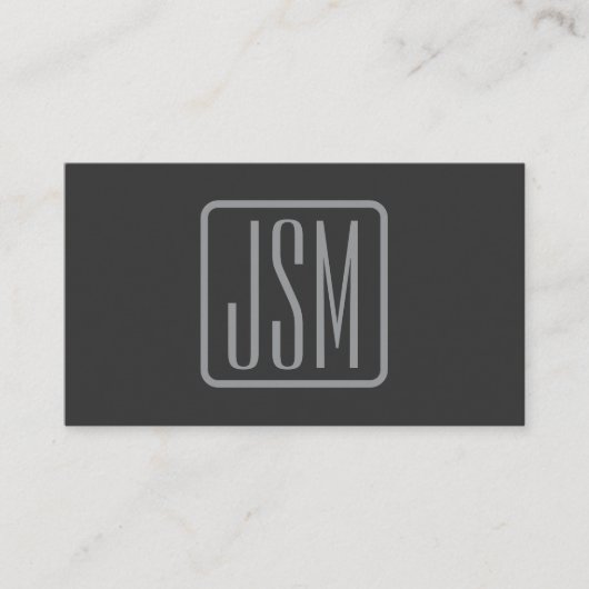Moderne Mit Monogramm Initialen | Dunkelgrau Visitenkarte (Vorderseite)