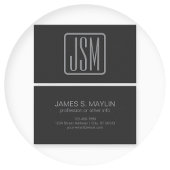 Moderne Mit Monogramm Initialen | Dunkelgrau Visitenkarte