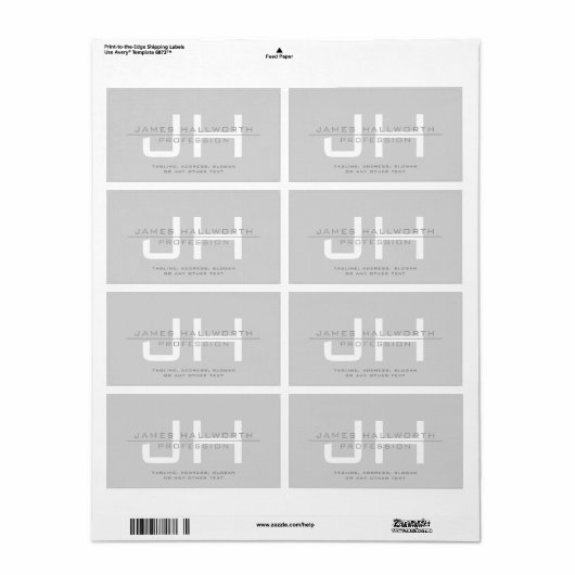 Moderne Mit Monogramm Initialen (oder andere Texte (Vorne)