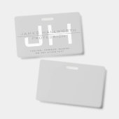 Moderne Mit Monogramm Initialen (oder andere Texte Ausweis (Vorder- & Rückseite)