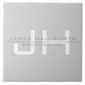 Moderne Mit Monogramm Initialen (oder andere Texte Fliese (Vorderseite)