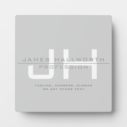 Moderne Mit Monogramm Initialen (oder andere Texte Fotoplatte (Vorderseite)