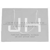 Moderne Mit Monogramm Initialen (oder andere Texte Große Geschenktüte (Vorderseite)