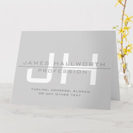 Moderne Mit Monogramm Initialen (oder andere Texte Karte (Gelbe Blume)