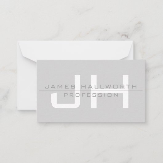 Moderne Mit Monogramm Initialen (oder andere Texte Mitteilungskarte (Vorderseite)