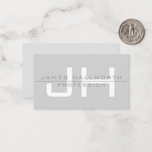 Moderne Mit Monogramm Initialen (oder andere Texte Mitteilungskarte (Vorderseite/Rückseite Beispiel)