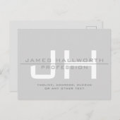 Moderne Mit Monogramm Initialen (oder andere Texte Postkarte (Vorne/Hinten)