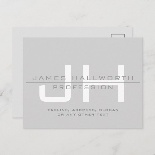 Moderne Mit Monogramm Initialen (oder andere Texte Postkarte (Vorne/Hinten)