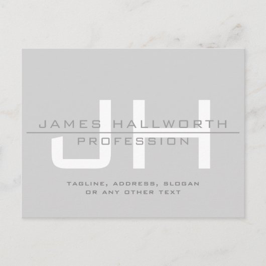 Moderne Mit Monogramm Initialen (oder andere Texte Postkarte (Vorderseite)