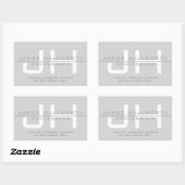 Moderne Mit Monogramm Initialen (oder andere Texte Rechteckiger Aufkleber (Blatt)