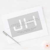 Moderne Mit Monogramm Initialen (oder andere Texte Rechteckiger Aufkleber (Umschlag)