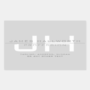 Moderne Mit Monogramm Initialen (oder andere Texte Rechteckiger Aufkleber