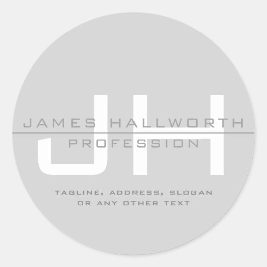 Moderne Mit Monogramm Initialen (oder andere Texte Runder Aufkleber (Vorderseite)