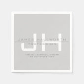 Moderne Mit Monogramm Initialen (oder andere Texte Serviette (Vorderseite)