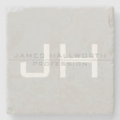 Moderne Mit Monogramm Initialen (oder andere Texte Steinuntersetzer (Vorderseite)