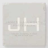 Moderne Mit Monogramm Initialen (oder andere Texte Steinuntersetzer (Vorderseite)