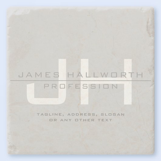 Moderne Mit Monogramm Initialen (oder andere Texte Steinuntersetzer