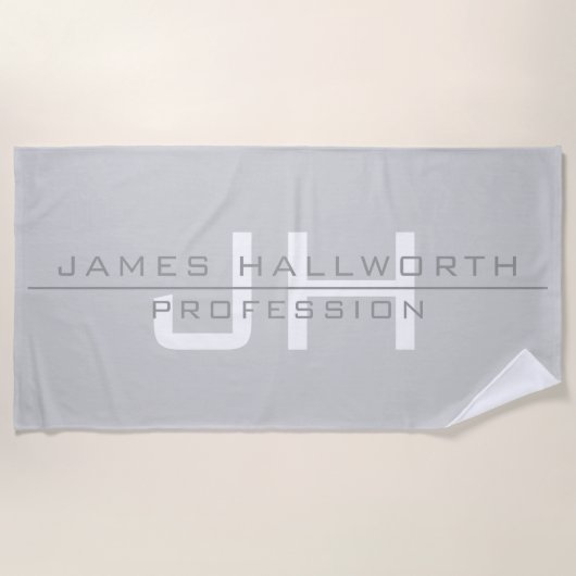 Moderne Mit Monogramm Initialen (oder andere Texte Strandtuch (Vorderseite)