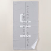Moderne Mit Monogramm Initialen (oder andere Texte Strandtuch (Vorderseite)