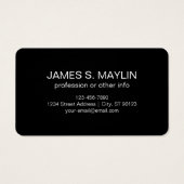 Moderne Mit Monogramm Initialen | Schwarz und Weiß (Rückseite)