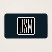 Moderne Mit Monogramm Initialen | Schwarz und Weiß (Vorderseite)