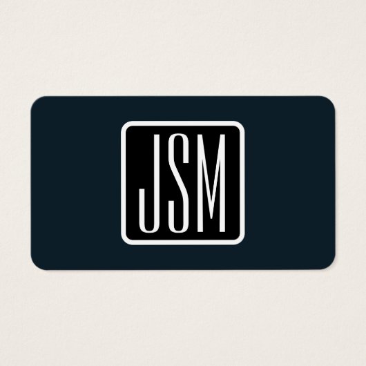 Moderne Mit Monogramm Initialen | Schwarz und Weiß (Vorderseite)