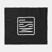 Moderne Mit Monogramm Initialen | Schwarz und Weiß Fleecedecke (Vorderseite (Horizontal))