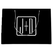 Moderne Mit Monogramm Initialen | Schwarz und Weiß Große Geschenktüte (Vorderseite)