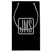 Moderne Mit Monogramm Initialen | Schwarz und Weiß Kleine Geschenktüte (Rückseite)