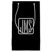 Moderne Mit Monogramm Initialen | Schwarz und Weiß Kleine Geschenktüte (Vorderseite)