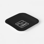 Moderne Mit Monogramm Initialen | Schwarz und Weiß Pappteller (Gewinkelt)