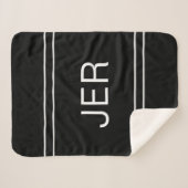 Moderne Mit Monogramm, kundenspezifische Initialen Sherpadecke (Vorderseite (Horizontal))