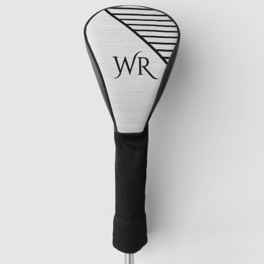 Moderne Mit Monogramm Line Art Golf Headcover (Vorderseite)