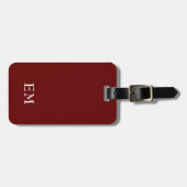 Moderne Mit Monogramm Minimal-Rot-Initialen Gepäckanhänger (Vorderseite horizontal)